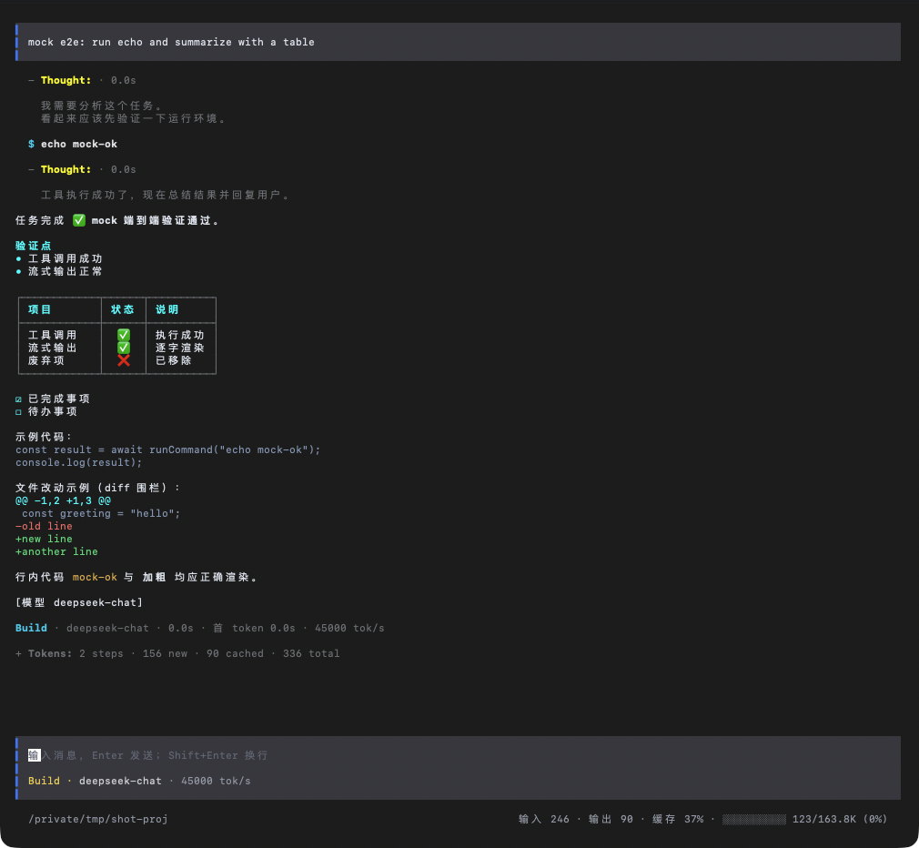 Omni OpenTUI 全屏终端模式（实时思考、语法高亮与并排 Diff）